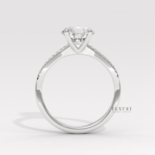 Round brilliant moissanite ring for women