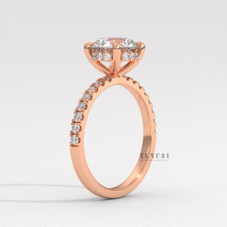 Round brilliant moissanite ring on hand