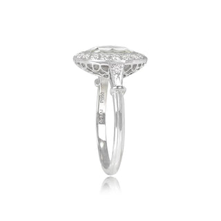 halo moissanite ring sparkling frame detail