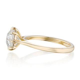 round cut moissanite engagement ring solitaire setting detail