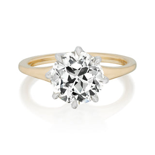 solitaire moissanite ring old european front view