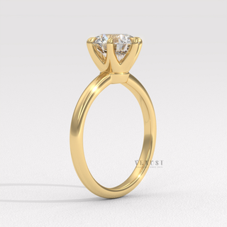 Solitaire round moissanite engagement ring top view