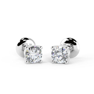 Lab-Grown Round Cut Diamond Moissanite Stud Earring
