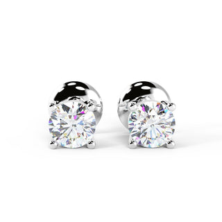 Lab-Grown Round Cut Diamond Moissanite Stud Earring
