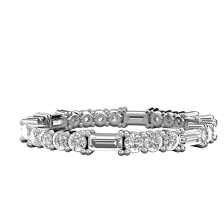 Round and Baguette Cut Full Eternity Wedding Band