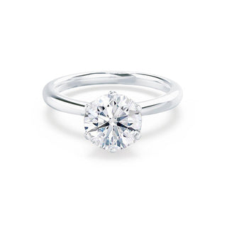 Luminous 1.50ct round solitaire moissanite ring front view