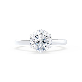 Luminous 1.50ct round solitaire moissanite ring close up of the setting