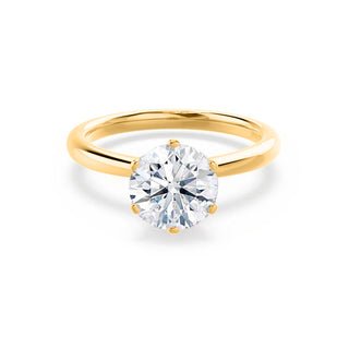 Shimmering 1.50ct round solitaire moissanite ring close up of the setting