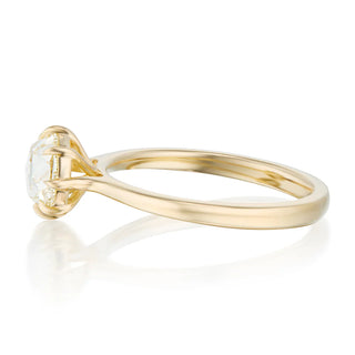 round cut moissanite ring slim solitaire band