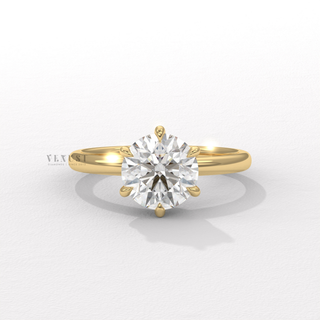 Three carat round solitaire moissanite ring front view