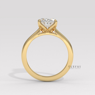 Moissanite rings oval cut with simple setting