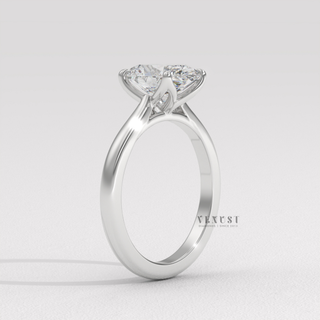 Rose gold oval cut moissanite ring detail