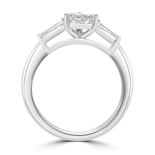three stone moissanite engagement ring elegant hand style