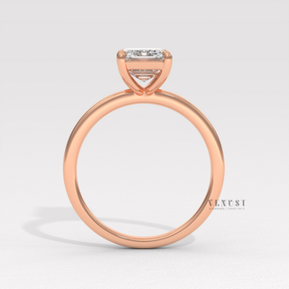 Moissanite rings emerald cut with clean design