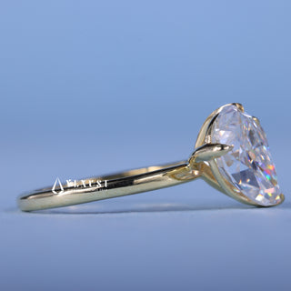 2.0CT Pear Cut Two Moissanite Diamond Toi Et Moi Engagement Ring