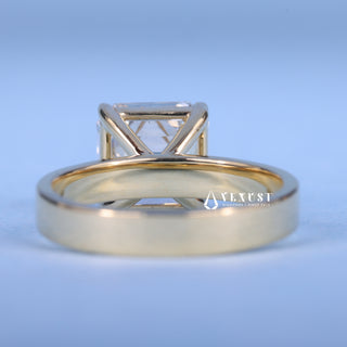 2.0CT Asscher Moissanite Diamond Solitaire Timeless Engagement Rings