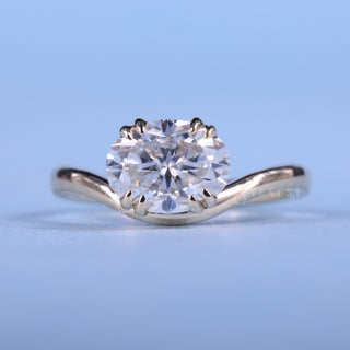 1.0CT Oval Moissanite Diamond East West Unique Engagement Rings