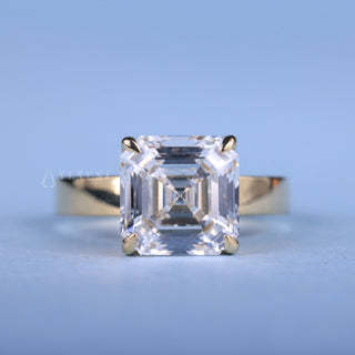 2.0CT Asscher Cut Moissanite Diamond Solitaire Timeless Engagement Ring