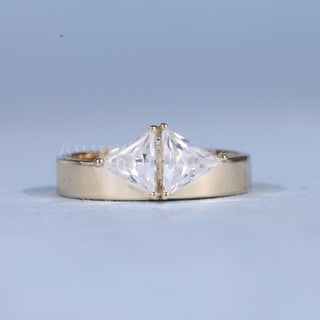 0.50CT Trilliant Moissanite Diamond Two Stone Unique Engagement Rings