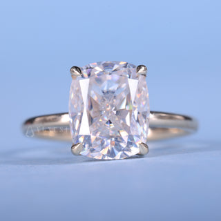 2.0CT Elongated Cushion Cut Moissanite Diamond Solitaire Timeless Engagement Rings