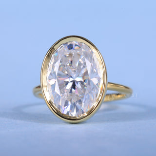 2.50CT Bezel Set Oval Moissanite Diamond Timeless Engagement Rings
