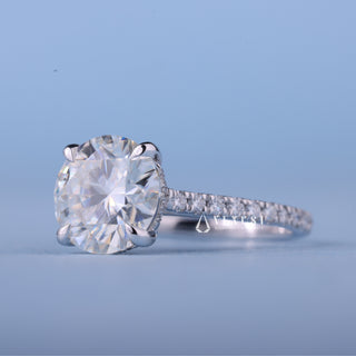 1.50CT Round Cut Moissanite Diamond Hidden Halo Pave Timeless Engagement Rings