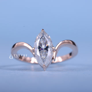 1.50CT Marquise Moissanite Unique Engagement Fancy Diamond Ring
