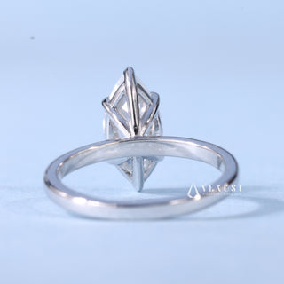 Timeless 1.50ct marquise solitaire moissanite ring side profile view