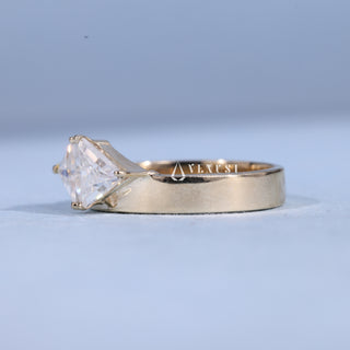 0.50CT Trilliant Moissanite Diamond Two Stone Unique Engagement Rings