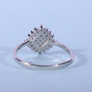 Angled view of 0.60CT Round Cut Bezel Set Moissanite Engagement Ring