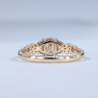 1.0CT Round Cut Moissanite Diamond Vintage Style Engagement Rings