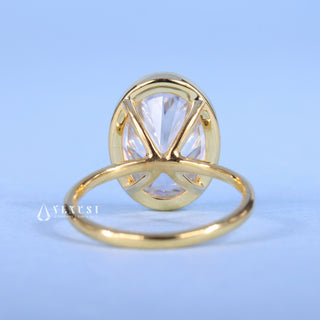 2.50CT Bezel Set Oval Moissanite Diamond Timeless Engagement Rings