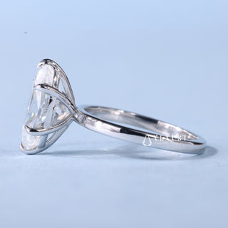Timeless 1.50ct marquise solitaire moissanite ring close up of the setting