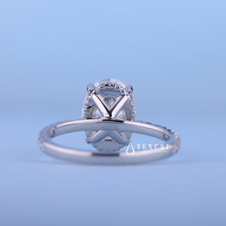 2.0CT Oval Cut Moissanite Diamond Hidden Halo Pave Timeless Engagement Rings