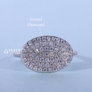 0.50CT Round Cut Moissanite Engagement Ring Solitaire setting and band details