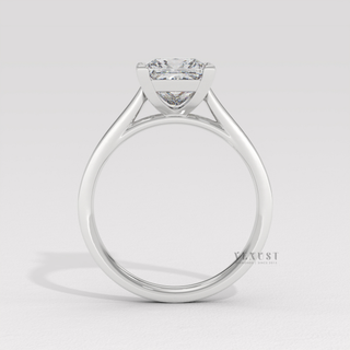 Princess bridal moissanite ring for women  Princess Cathedral Pave detail view 11