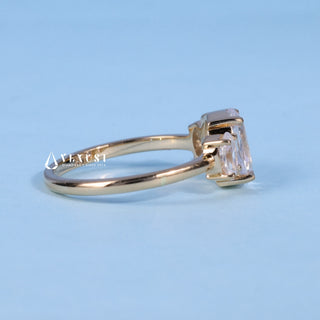 1.50CT Oval Cut Moissanite Diamond Three Stone Engagement Ring