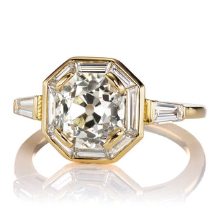hexagon moissanite ring geometric center detail