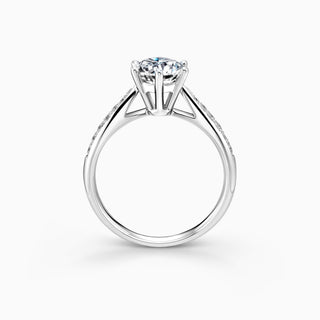 1.5 CT Round Cut Moissanite Diamond Cathedral Setting Engagement Ring