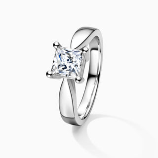 1.0 CT Princess Cut Solitaire Moissanite Engagement Ring top view