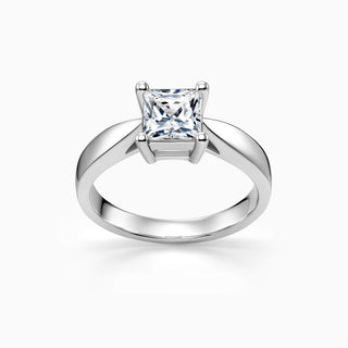 1.0 CT Princess Cut Solitaire Moissanite Engagement Ring close up