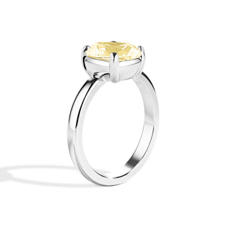 yellow moissanite rings warm side profile