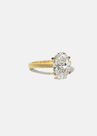 3.0ct Oval Cut XO Hidden Diamond Solitaire Timeless Engagement Rings With Wedding Band