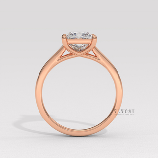 Elegant princess cathedral moissanite ring design