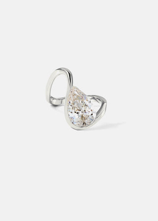 1.50ct Pear Diamond Unique Curved Engagement Ring With Matching Wedding Band
